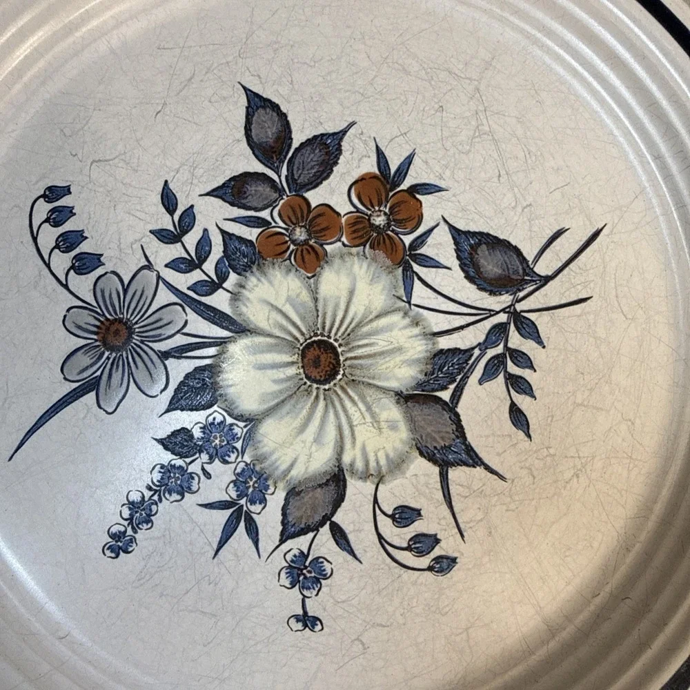 Vintage Town & Country Blue Ridge Stoneware Dinner Plates Set of 4 Japan